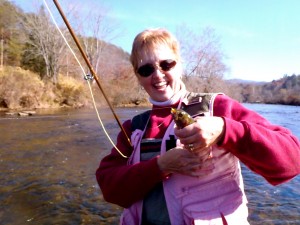 Nancy with a nice trout!
