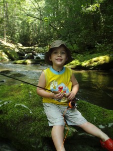 Jadon Cole fly fishing in the Great Smoky Mountains National Park